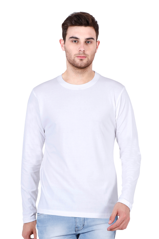 Male Round Neck Full Sleeve White M