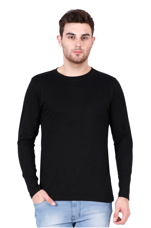 Male Round Neck Full Sleeve White M